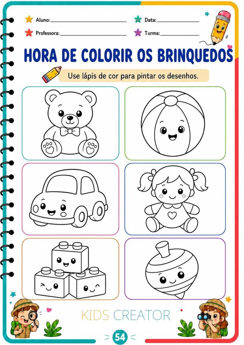 Atividade com tema brinquedos